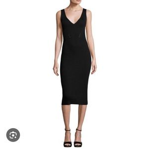 BNWT Michael Kors Ribbed Vneck Bodycon Midi Dress XXS